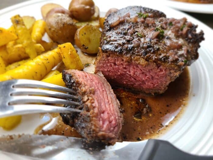 cOffee rubbed filet with a cabernet reductiOn - Sugar Booger Sweets