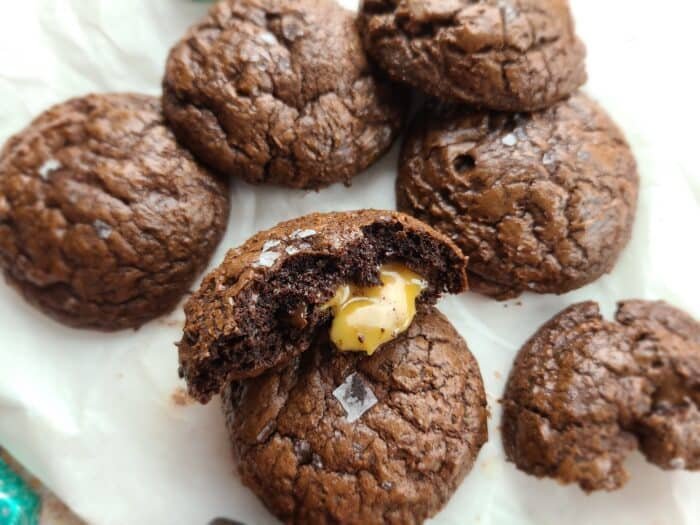 salted caramel stuffed brOOkies - Sugar Booger Sweets