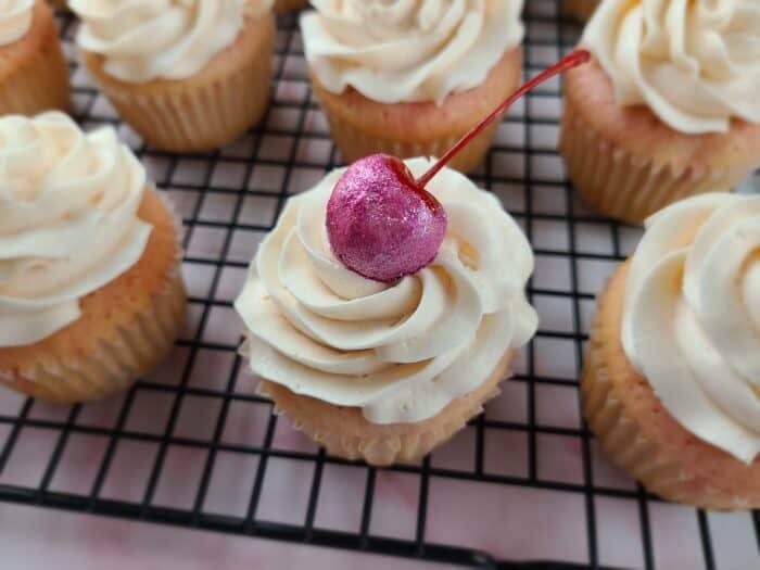 sparkling cherry chip cupcakes - Sugar Booger Sweets